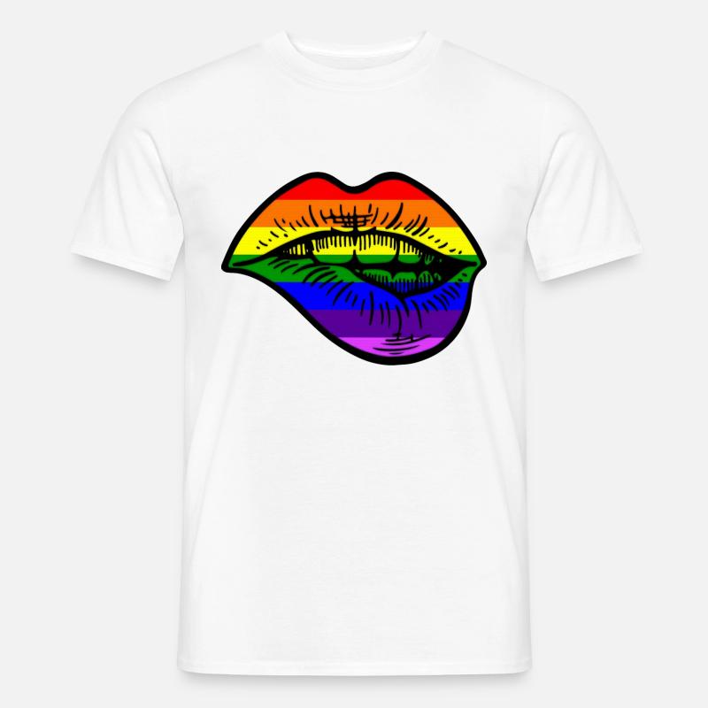 Pride Lips - Männer T-Shirt - Weiß