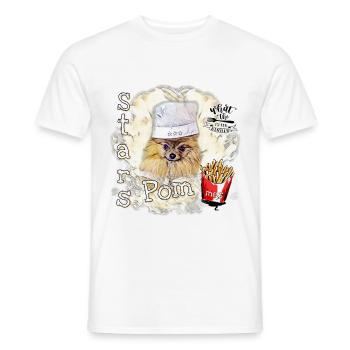 Zwergspitz Shirt - Funshirt Pomeranian Koch - Men's T-Shirt - white - Front - AI Model Male 178 dark (178cm)