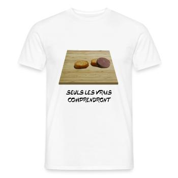 Seuls les vrais comprendront (palet breton) - T-shirt homme - blanc - Devant - AI Model Male 178 dark (178cm)