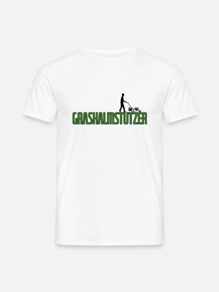 Grashalmstutzer Rasenmäher Gärtner Geschenkidee - Männer T-Shirt - Weiß