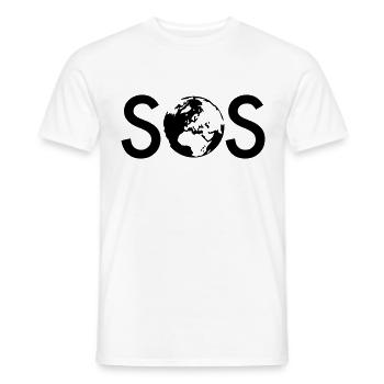 SOS - T-shirt homme - blanc - Devant - AI Model Male 178 dark (178cm)