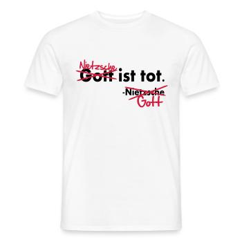 God is dead / Nietzsche joke Vector - Men's T-Shirt - white - Front - AI Model Male 178 dark (178cm)