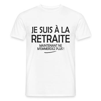 Je suis à la retraite Idée drôle pour retraité - T-shirt homme - blanc - Devant - AI Model Male 178 dark (178cm)