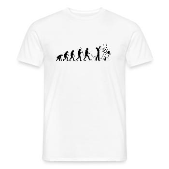 Evolution PC Rage Freak Out Anger Anger Computer Fun - Men's T-Shirt - white - Front - AI Model Male 178 dark (178cm)