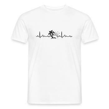 Heartbeat Urlaub Herzschlag Ferien Sonne Palme See - Männer T-Shirt - Weiß - Vorne - AI Model Male 178 dark (178cm)