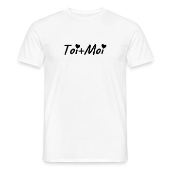 toi+moi. t shirt couple amour amoureux romantique - T-shirt homme - blanc - Devant - AI Model Male 178 dark (178cm)