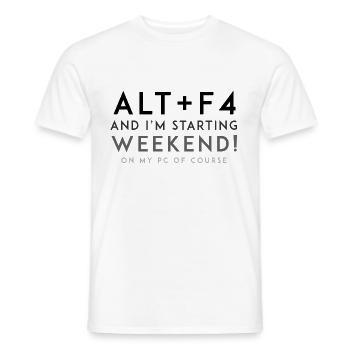 ALT+F4 - Weekend - Männer T-Shirt - Weiß - Vorne - AI Model Male 178 dark (178cm)