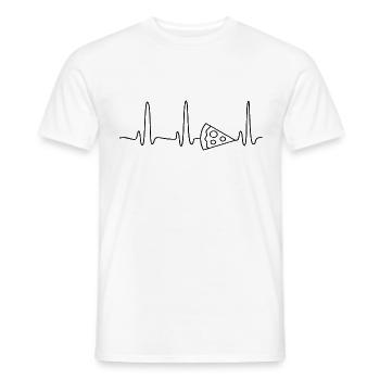 ECG HERZINIE PIZZA black - Men's T-Shirt - white - Front - AI Model Male 178 dark (178cm)