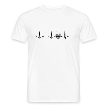 ECG HEARTBEAT CUPCAKE black - Men's T-Shirt - white - Front - AI Model Male 178 dark (178cm)