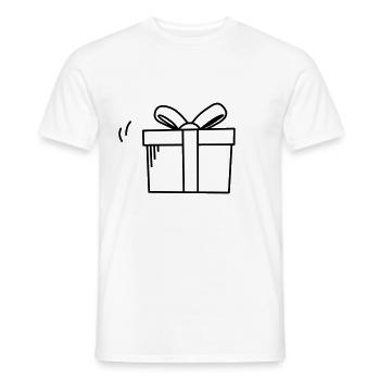 Boîte-cadeau Illustration surprise - T-shirt homme - blanc - Devant - AI Model Male 178 dark (178cm)