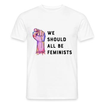 Wir sollten alle Feministinnen sein - Männer T-Shirt - Weiß - Vorne - AI Model Male 178 dark (178cm)