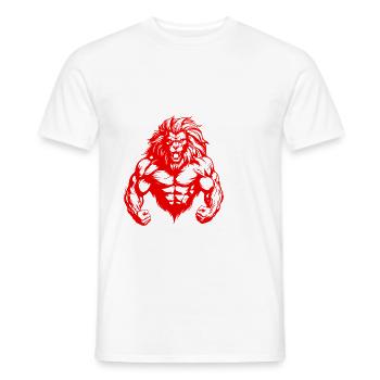 Lion Muscles Gym MMA Combattant - T-shirt homme - blanc - Devant - AI Model Male 178 dark (178cm)