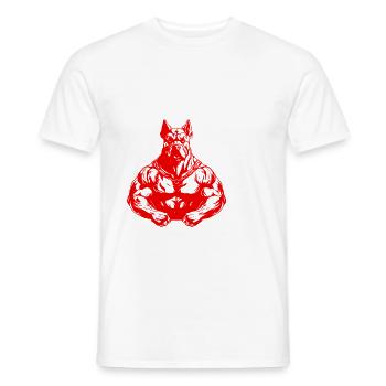 Hund Beast Bodybuilding Muskeln Gym - Männer T-Shirt - Weiß - Vorne - AI Model Male 178 dark (178cm)
