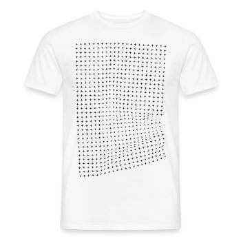 Optische Illusion eines Knitter effekts - Männer T-Shirt - Weiß - Vorne - AI Model Male 178 dark (178cm)