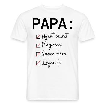 gift man dad , gift dad humor - Men's T-Shirt - white - Front - AI Model Male 178 dark (178cm)