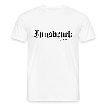 Beau t-shirt avec police Tyrol et Innsbruck - T-shirt homme - blanc - Devant - AI Model Male 178 dark (178cm)