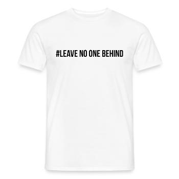 Leave no one behind saying English - Men's T-Shirt - white - Front - AI Model Male 178 dark (178cm)