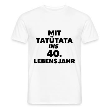 40. Geburtstag Feuerwehr Polizei Tatütata Spruch - Männer T-Shirt - Weiß - Vorne - AI Model Male 178 dark (178cm)