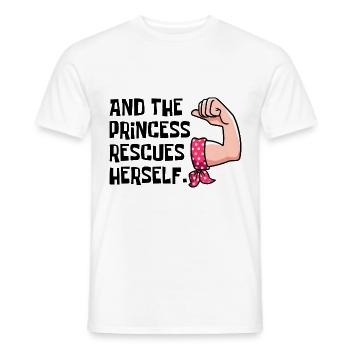 und die Prinzessin rettet sich - Männer T-Shirt - Weiß - Vorne - AI Model Male 178 dark (178cm)