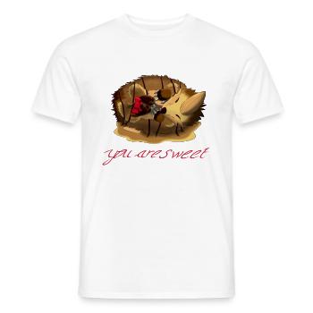 Nougat der Pralinen-Igel - Männer T-Shirt - Weiß - Vorne - AI Model Male 178 dark (178cm)