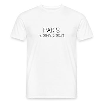 Paris coordinates - Men's T-Shirt - white - Front - AI Model Male 178 dark (178cm)