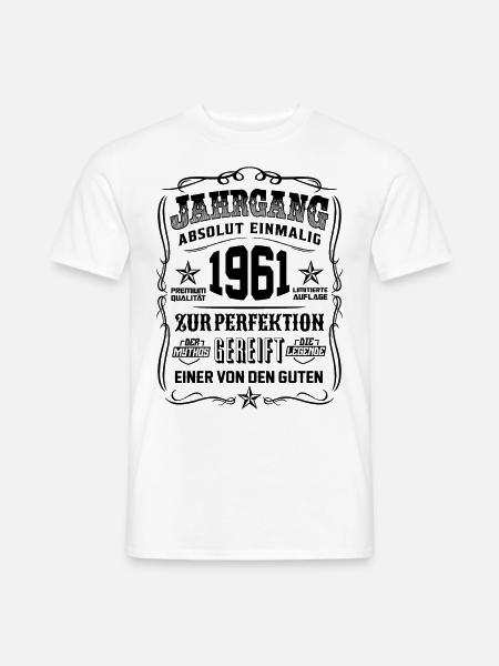 Jahrgang 1961 Geschenk 58. Geburtstag 58 jahre - Männer T-Shirt - Weiß