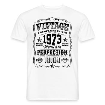 Vintage 1973 Cadeau Anniversaire 46 Ans - T-shirt homme - blanc - Devant - AI Model Male 178 dark (178cm)