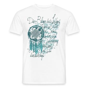 Poetry Calligraphy Flower of Life 5 - Men's T-Shirt - white - Front - AI Model Male 178 dark (178cm)
