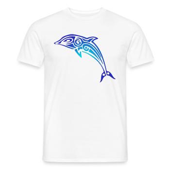 Tribal Dolphin Hawaii Islander Polynesische Maori - Männer T-Shirt - Weiß - Vorne - AI Model Male 178 dark (178cm)