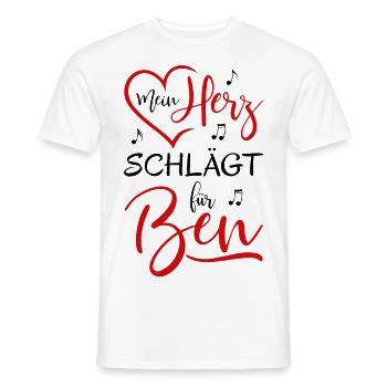 Mein Herz schlägt für Ben rot - Männer T-Shirt - Weiß - Vorne - AI Model Male 178 dark (178cm)