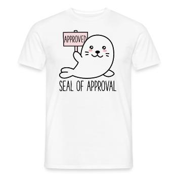 Mignon drôle de sceau d’approbation - Kawaii Animal - T-shirt homme - blanc - Devant - AI Model Male 178 dark (178cm)
