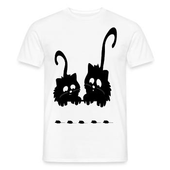 Chats et souris drôles - T-shirt homme - blanc - Devant - AI Model Male 178 dark (178cm)