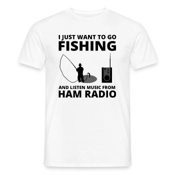 Amateur Ham Radio Operator Fishing Lover Gift - Men's T-Shirt - white - Front - AI Model Male 178 dark (178cm)
