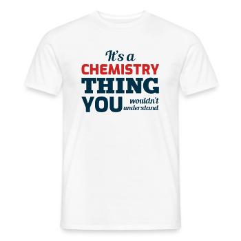Chemistry Lovers Funny Sayings Jokes Humor Student - Men's T-Shirt - white - Front - AI Model Male 178 dark (178cm)
