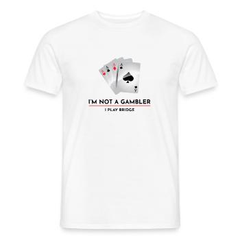 Card Games Casino Bridge Player Gambling Gift - Men's T-Shirt - white - Front - AI Model Male 178 dark (178cm)