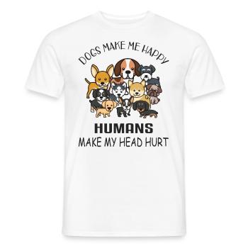 Dogs make me happy - dogs - Men's T-Shirt - white - Front - AI Model Male 178 dark (178cm)