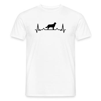 Flat Coated Retriever Herzschlag Hunde Geschenk - Männer T-Shirt - Weiß - Vorne - AI Model Male 178 dark (178cm)