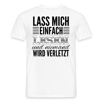 Lass mich einfach lesen und niemand wird verletzt - Männer T-Shirt - Weiß - Vorne - AI Model Male 178 dark (178cm)