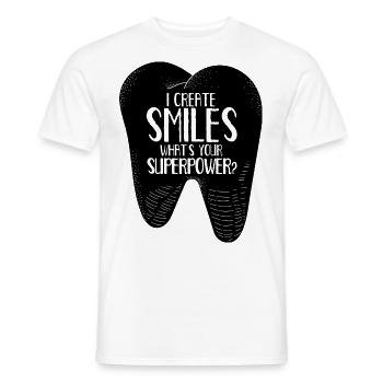 I Create A Smile Dentist Dental Technician - Men's T-Shirt - white - Front - AI Model Male 178 dark (178cm)