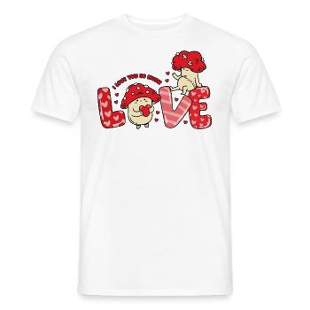 Pilze Liebe Herz Paare Pilz Sprüche Valentinstag - Männer T-Shirt - Weiß - Vorne - AI Model Male 178 dark (178cm)