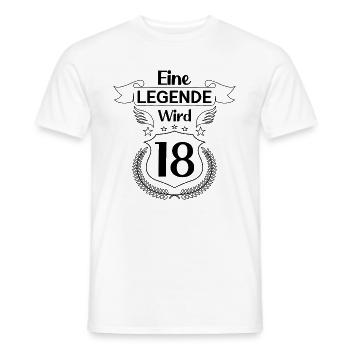 Eine Legende wird 18 - Männer T-Shirt - Weiß - Vorne - AI Model Male 178 dark (178cm)