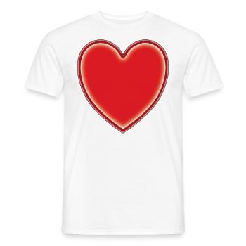 Cœur rouge - T-shirt homme - blanc - Devant - AI Model Male 178 dark (178cm)