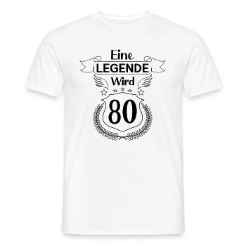 Eine Legende wird 80 - Männer T-Shirt - Weiß - Vorne - AI Model Male 178 dark (178cm)