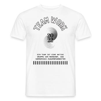 Team Work T-shirt - Männer T-Shirt - Weiß - Vorne - AI Model Male 178 dark (178cm)