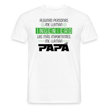 Me Llaman Ingeniero Las Más Importantes Me Llaman - T-shirt homme - blanc - Devant - AI Model Male 178 dark (178cm)