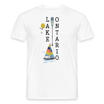 Lake Ontario Vacation Lake House Boating Gift - Men's T-Shirt - white - Front - AI Model Male 178 dark (178cm)