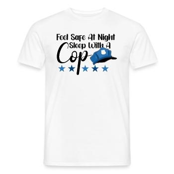 Police Cop Officer Police Office - Men's T-Shirt - white - Front - AI Model Male 178 dark (178cm)