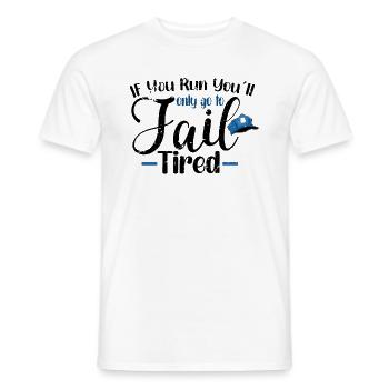 Bureau de police des policiers - T-shirt homme - blanc - Devant - AI Model Male 178 dark (178cm)