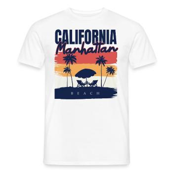 Manhattan Beach Californie Vacances Ocean Palm - T-shirt homme - blanc - Devant - AI Model Male 178 dark (178cm)