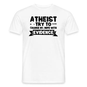 Atheist Atheism Anti-religion Securalism God - Men's T-Shirt - white - Front - AI Model Male 178 dark (178cm)